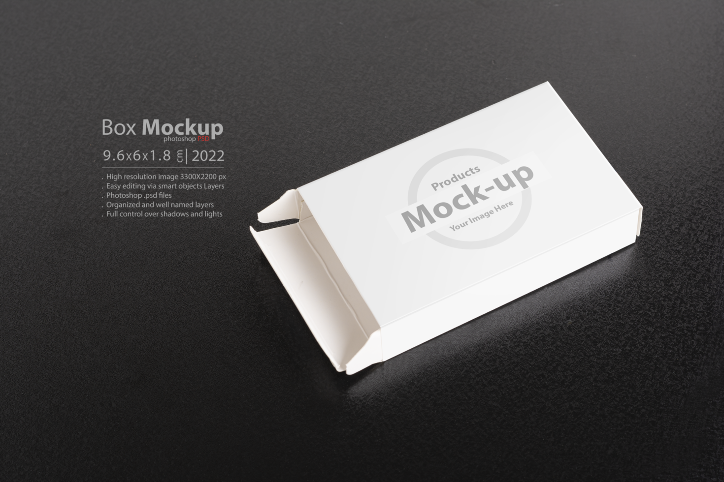 Opened empty pillbox on dark background psd
