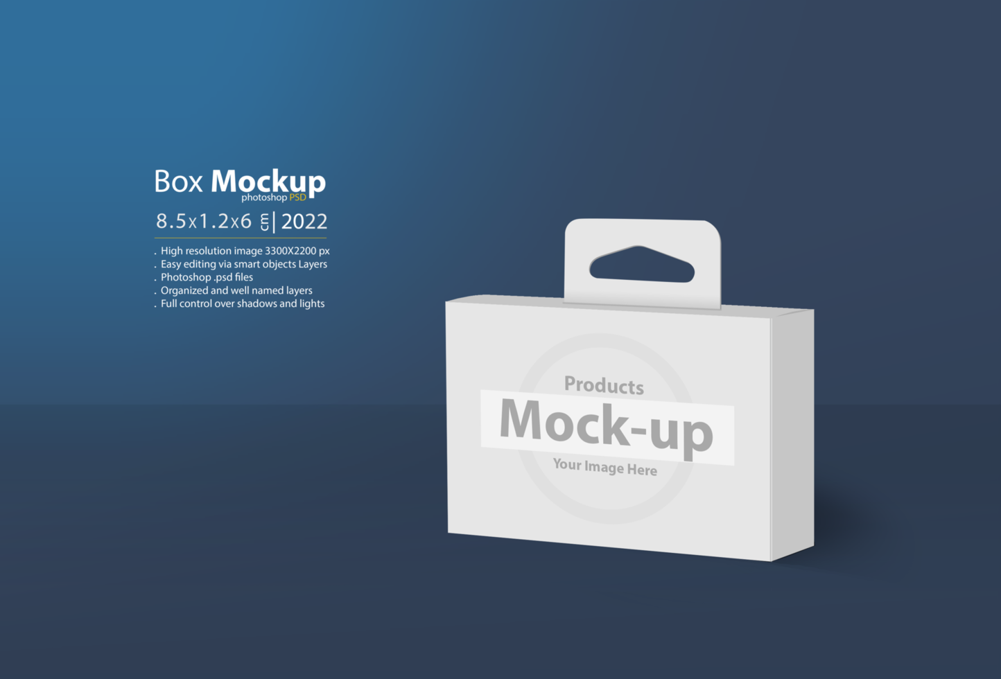 3D blank box with hanger psd