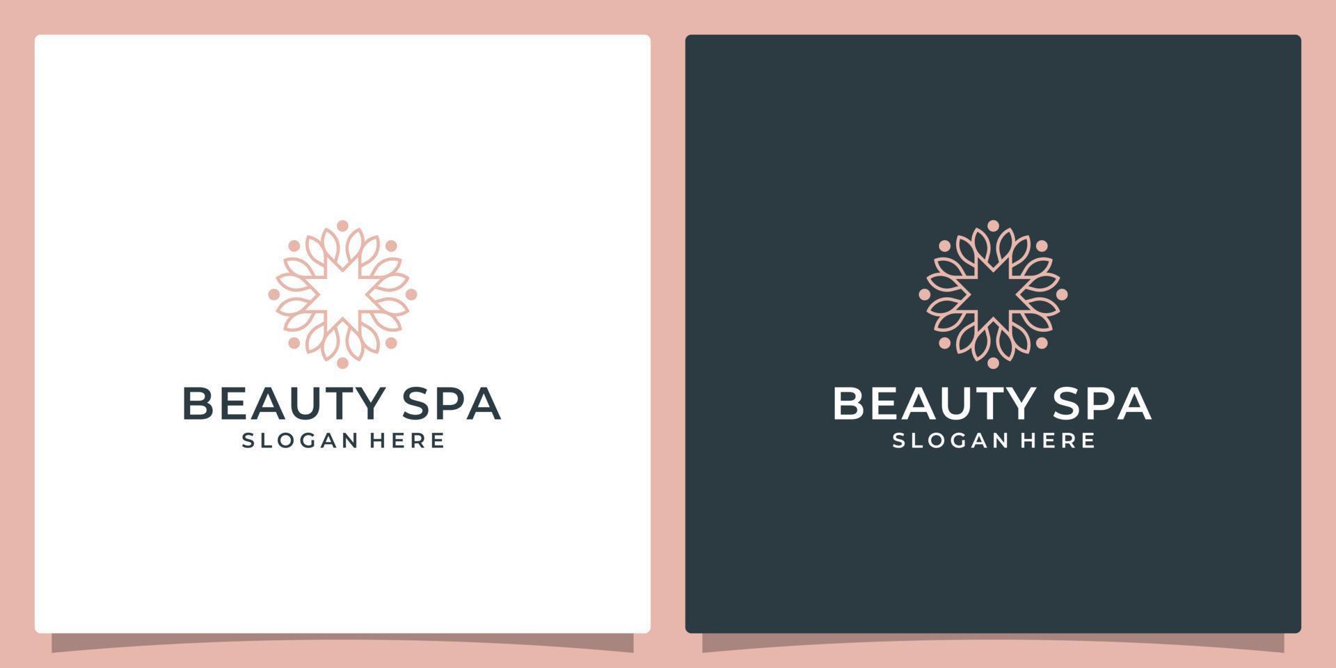 Elegant flower logo design abstract. Can be used for beauty salons, decorations, boutiques, spas, yoga, cosmetic and skin care products. premium vector