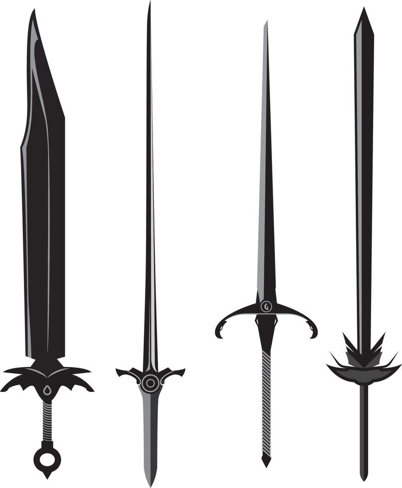 Fancy Swords Vector Illustration Legendary unique Sword Element vector illustrations clip arts