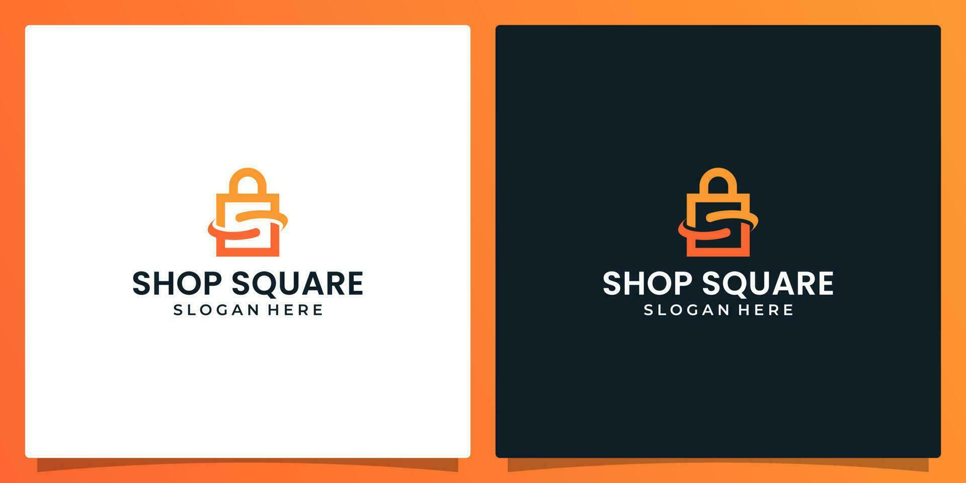 Template design logo shopping bag abstract with symbol initial letter S. Premium vector