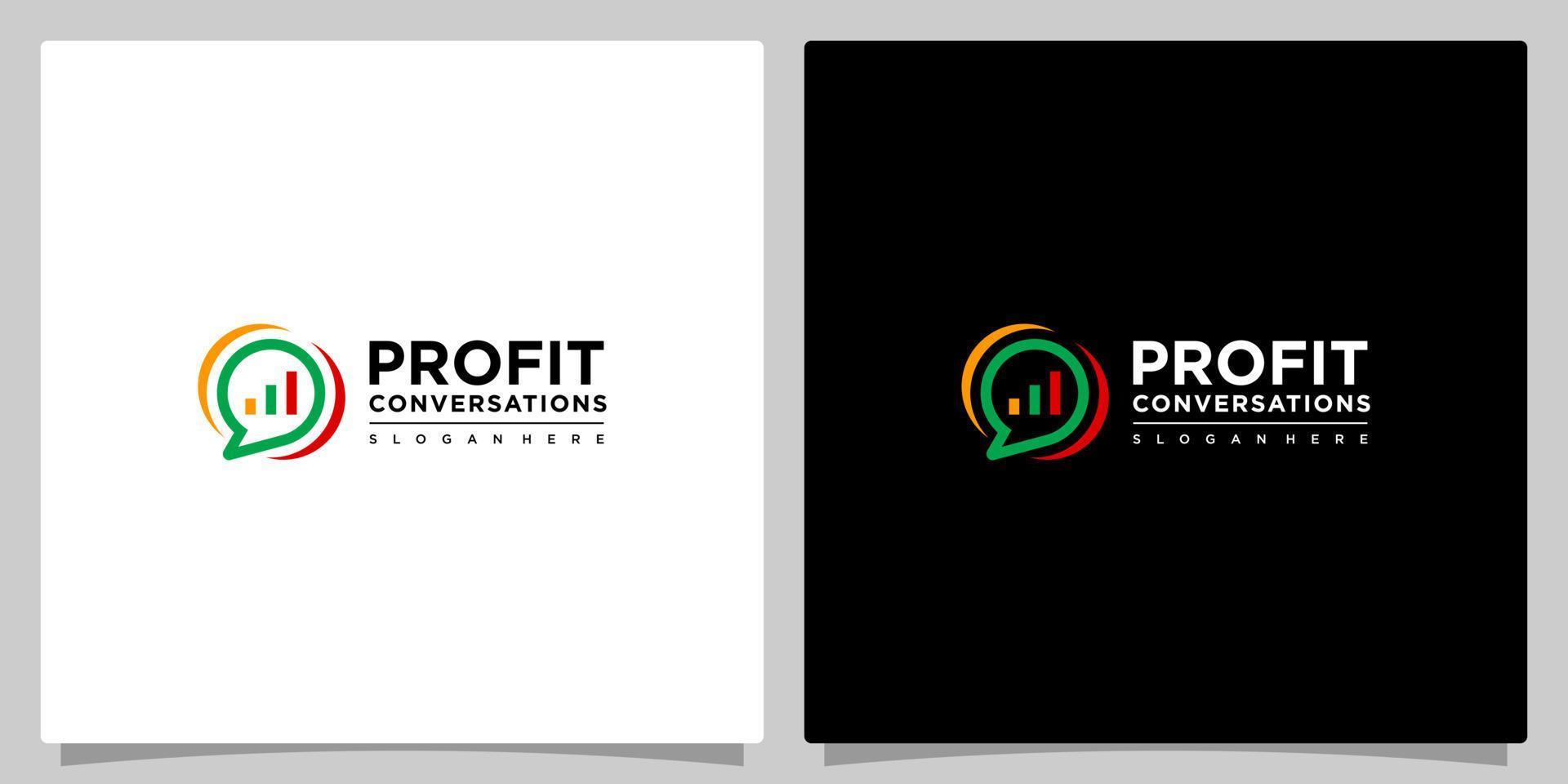Creative Chat logo and investment chart logo vector