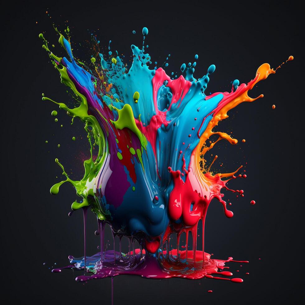 3D Color Paint Splash Texture background photo