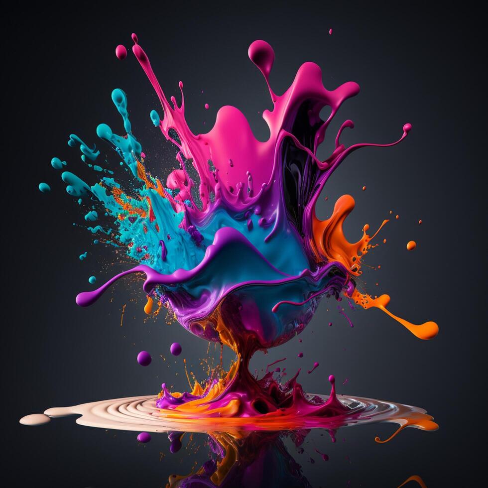 3D Color Paint Splash Texture background photo