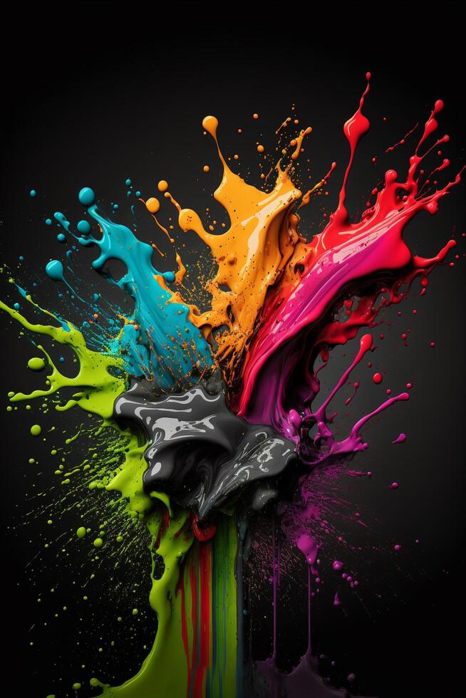 3D Color Paint Splash Texture background photo