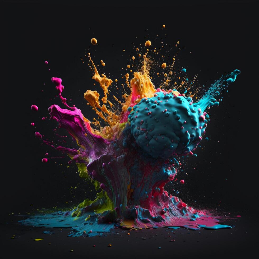 3D Color Paint Splash Texture background photo