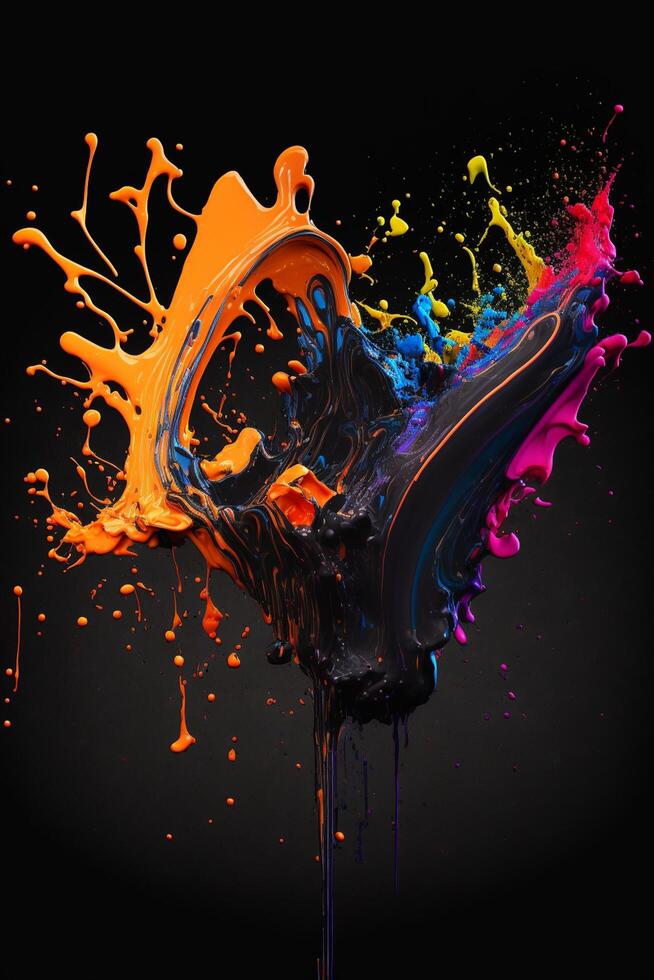 3D Color Paint Splash Texture background photo