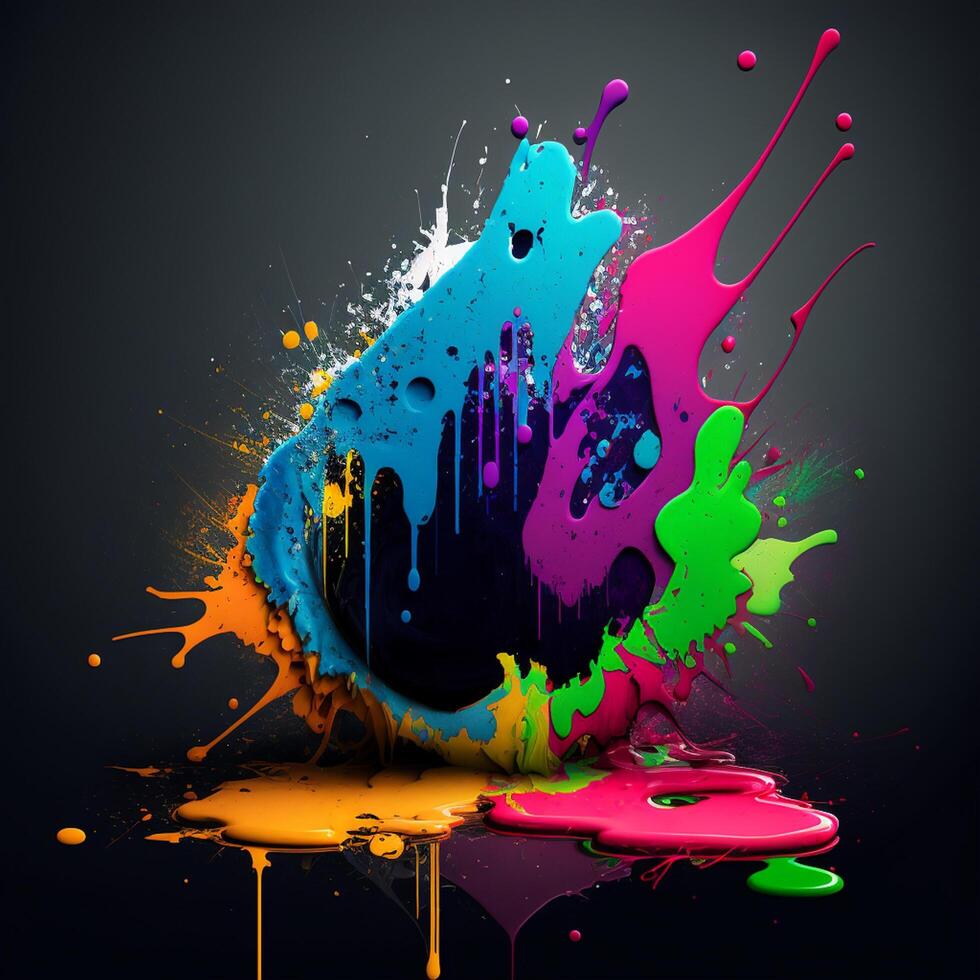 3D Color Paint Splash Texture background photo