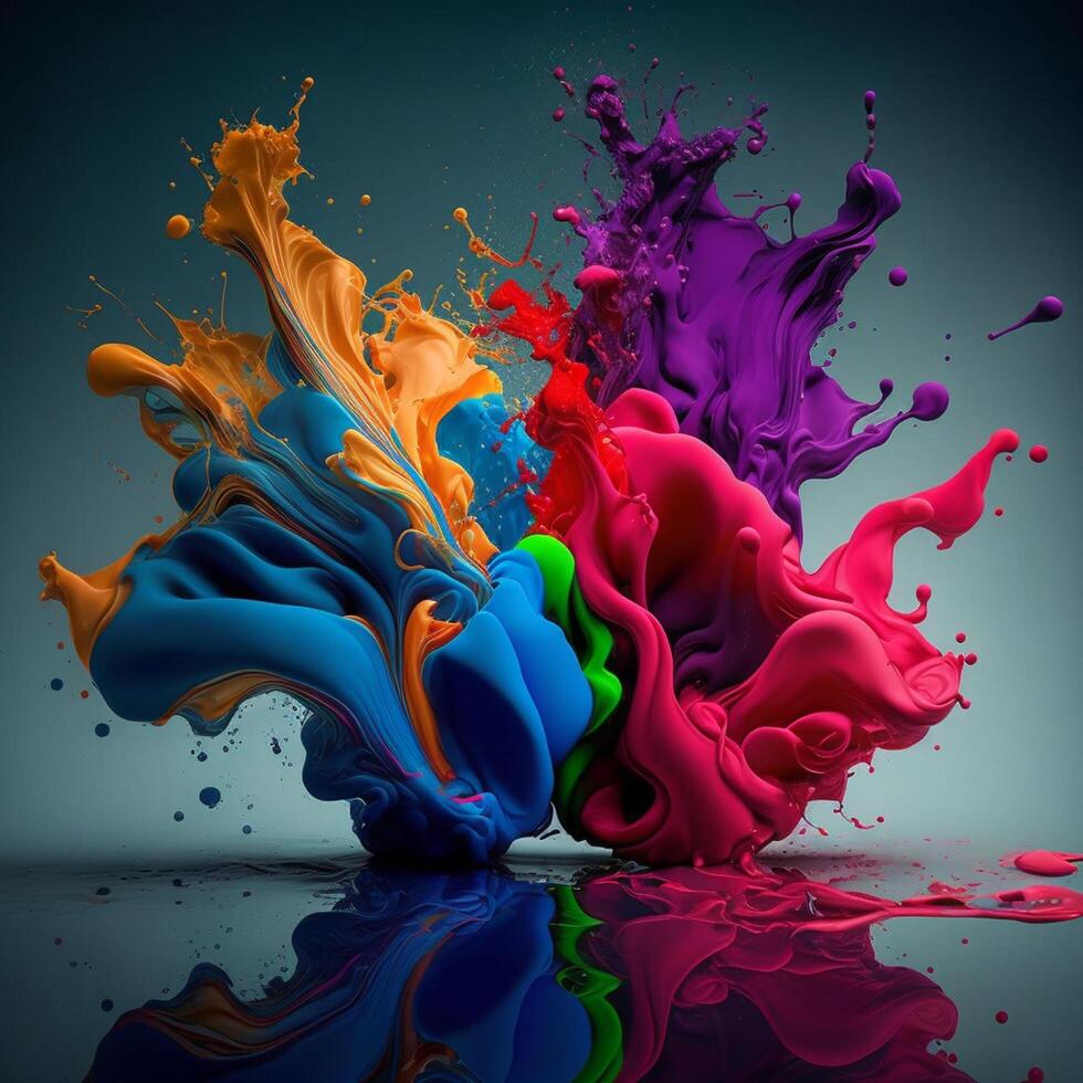 3D Color Paint Splash Texture background photo