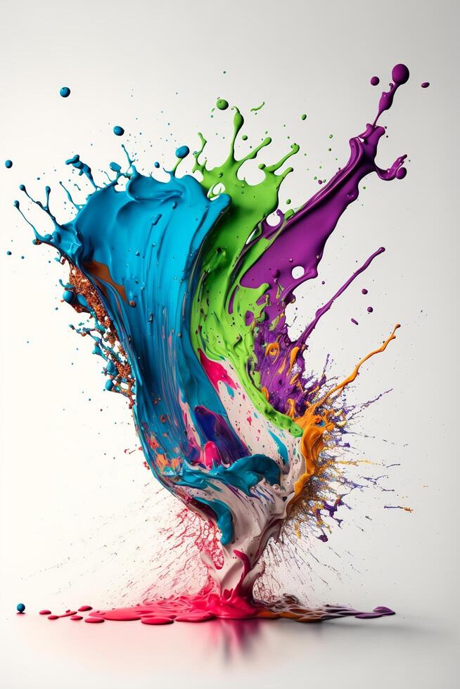 3D Color Paint Splash Texture background photo