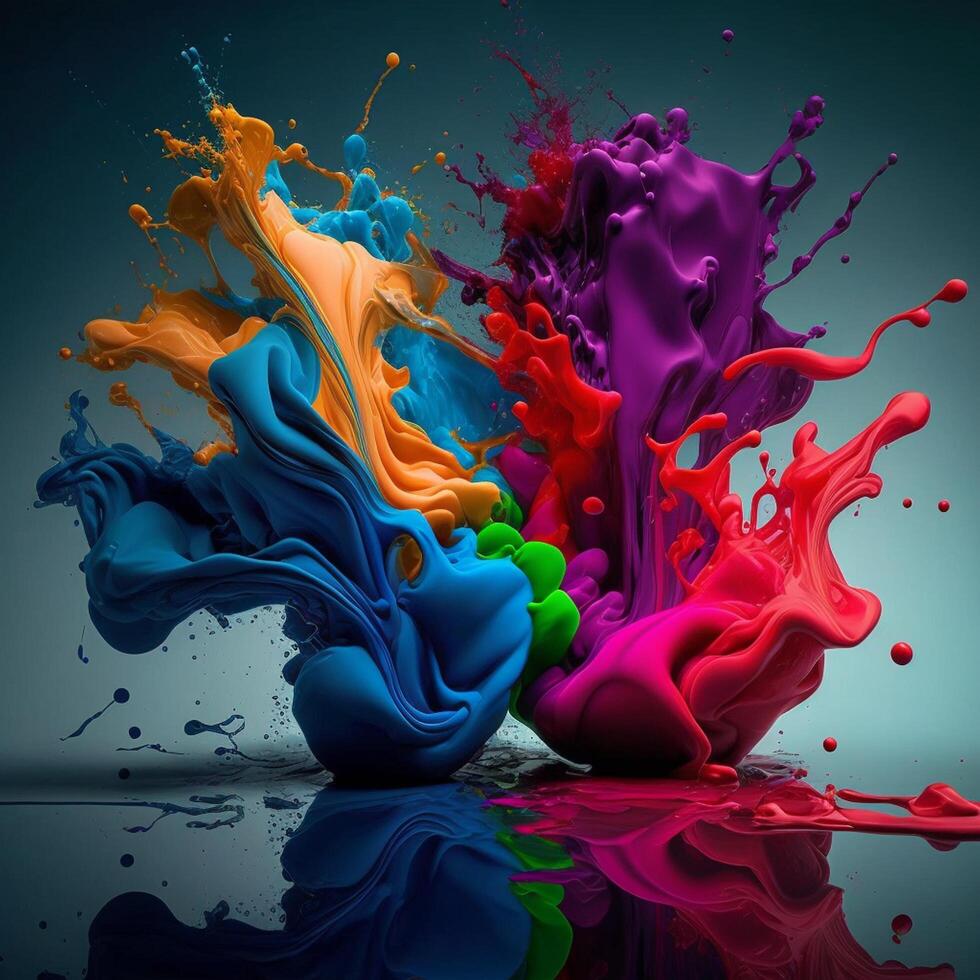 3D Color Paint Splash Texture background photo
