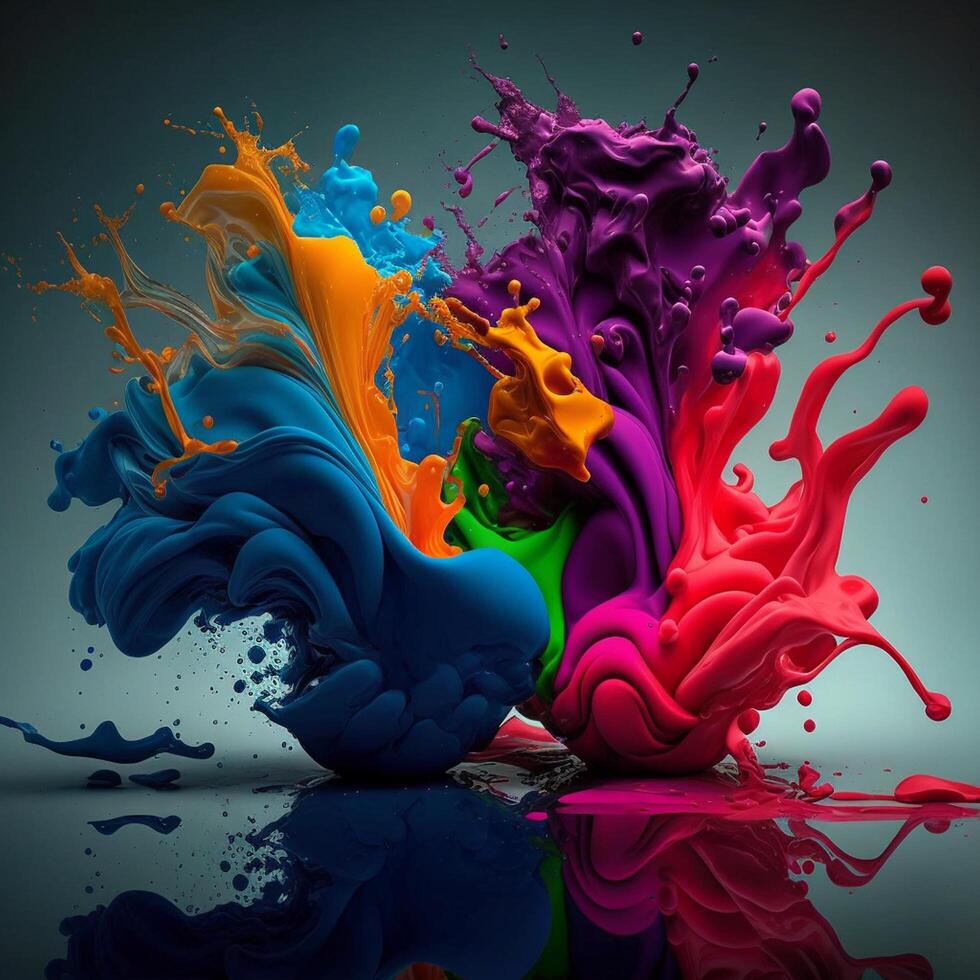 3D Color Paint Splash Texture background photo