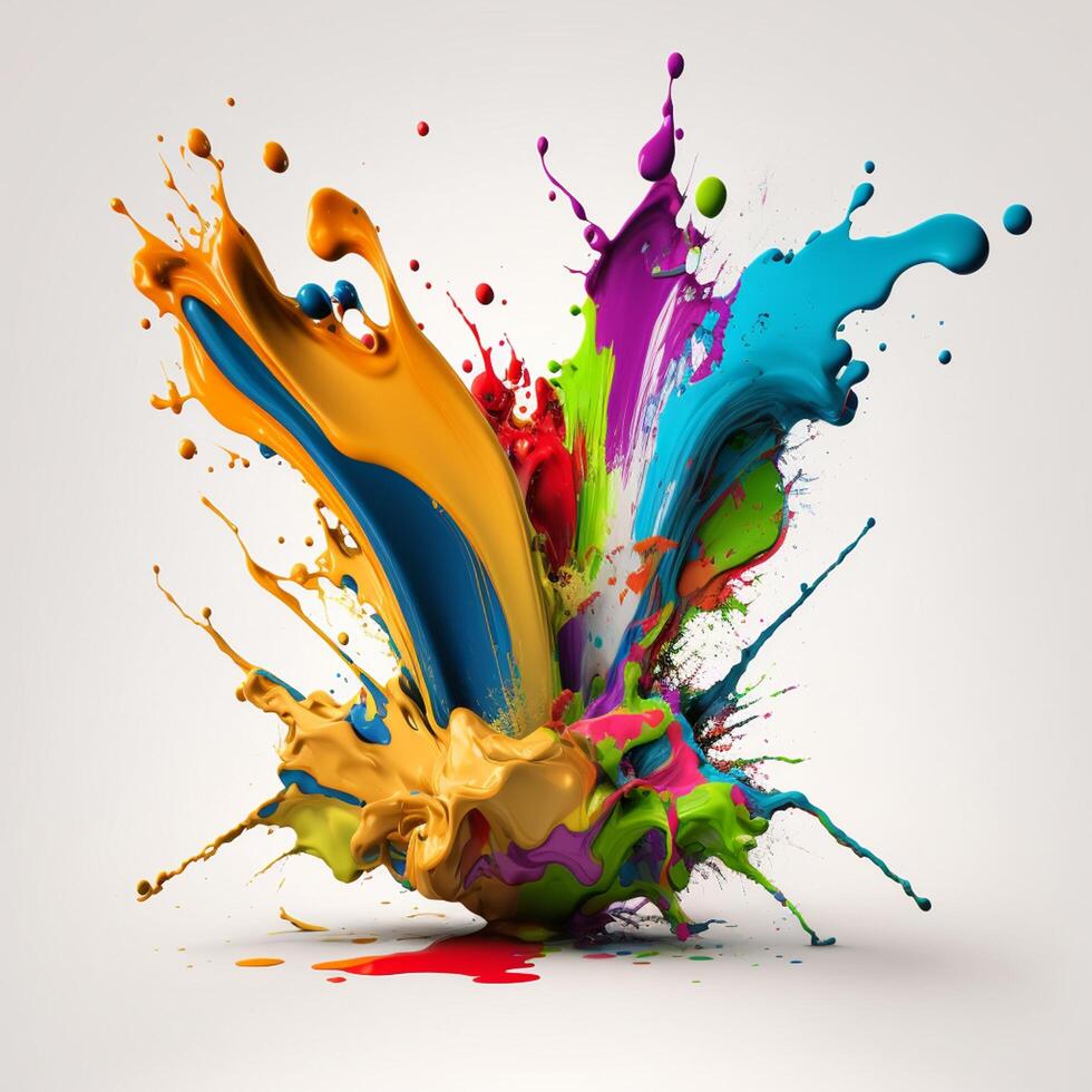 3D Color Paint Splash Texture background photo