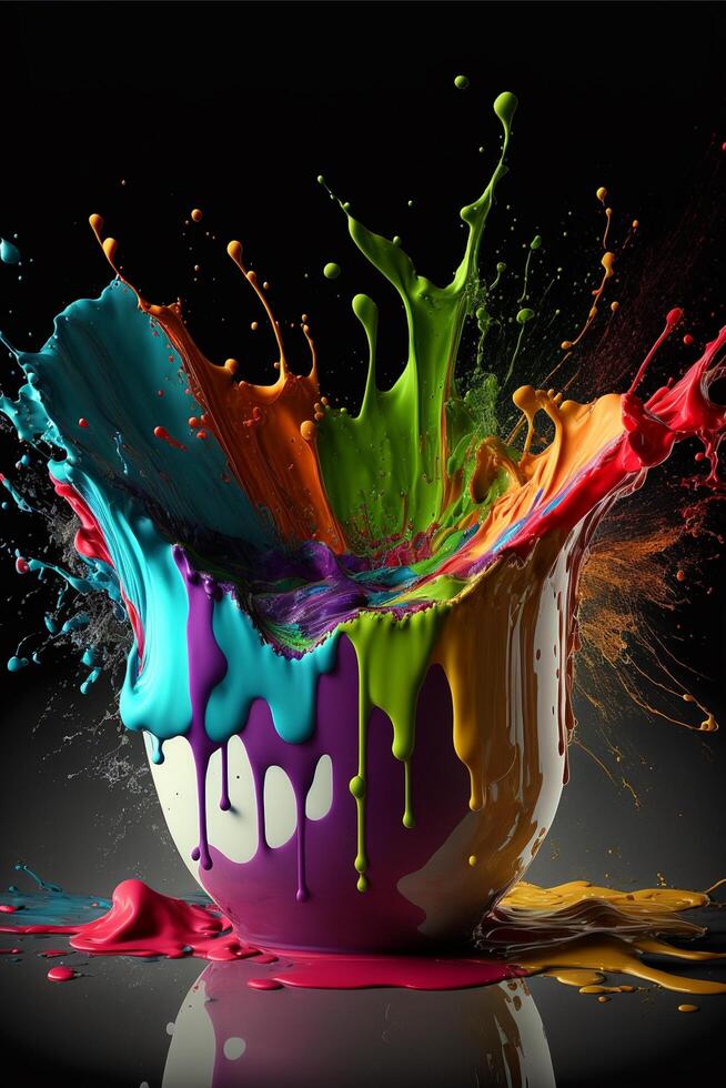 3D Color Paint Splash Texture background photo