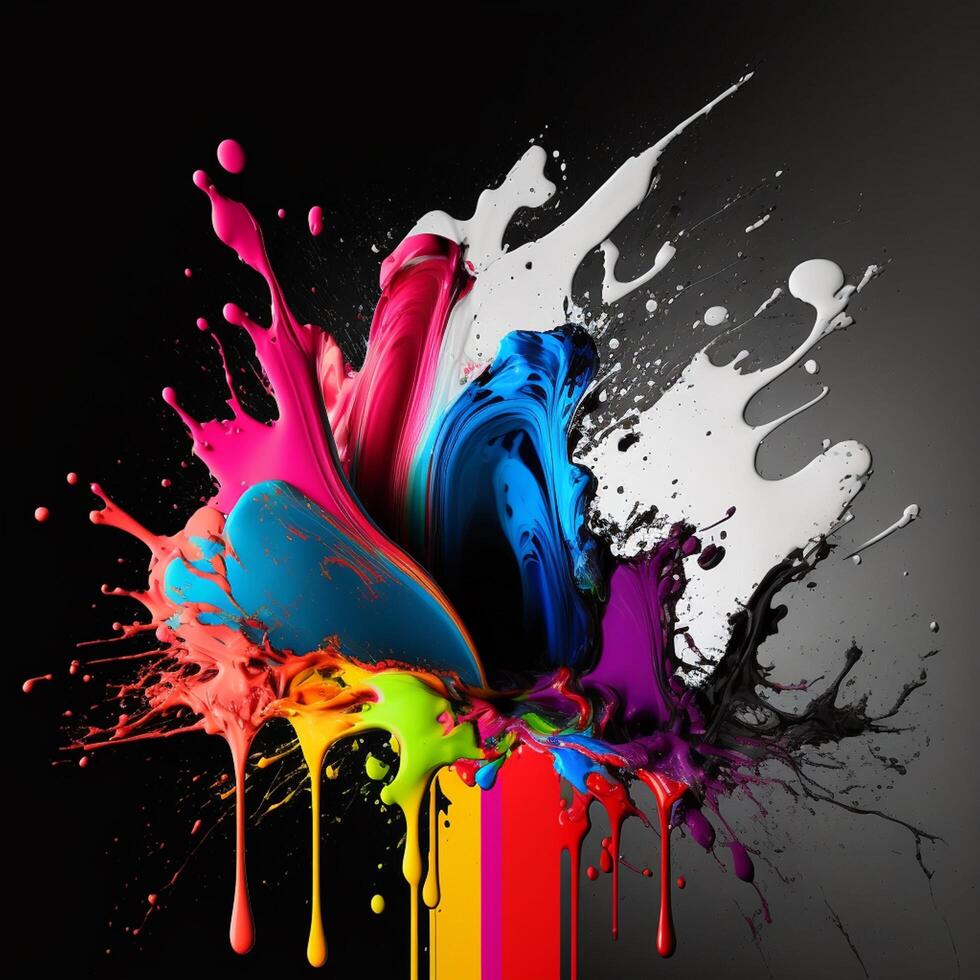 3D Color Paint Splash Texture background photo