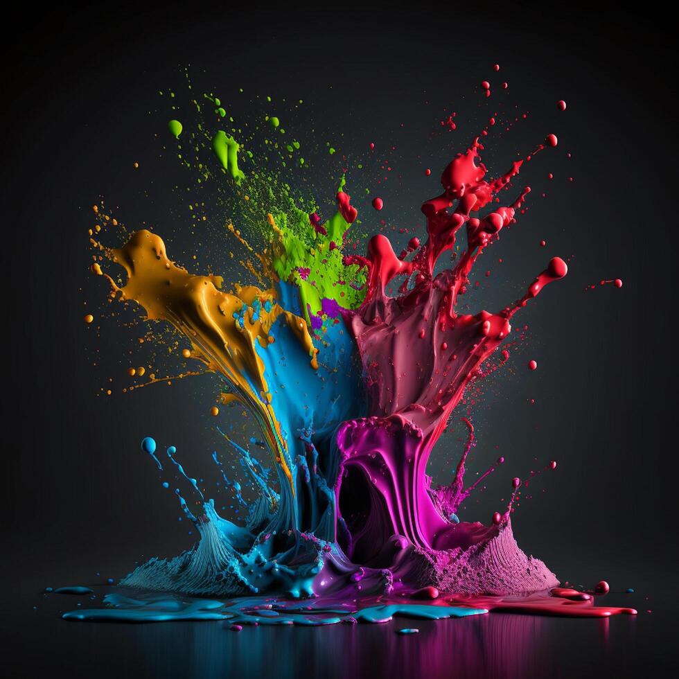 3D Color Paint Splash Texture background photo