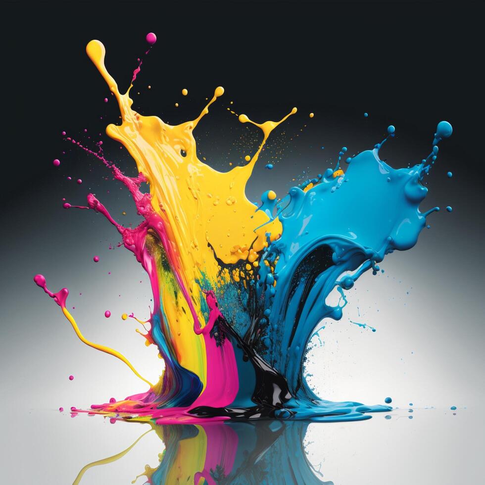 3D Color Paint Splash Texture background photo