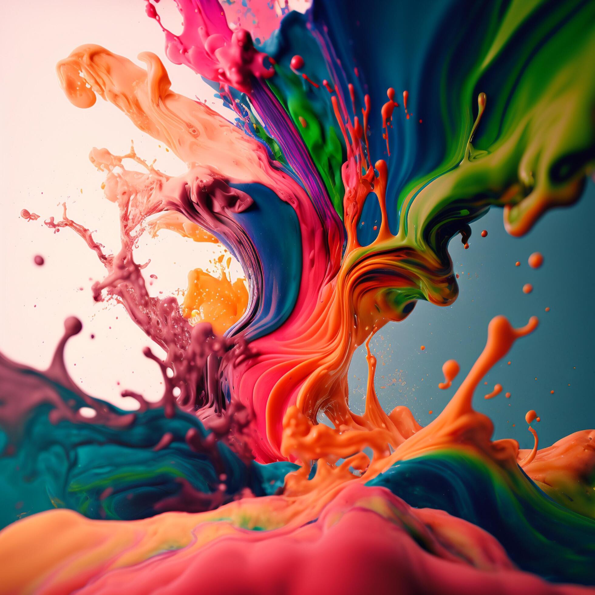 Ai Generative 3D Color Paint Splash Texture background 22516066 Stock ...