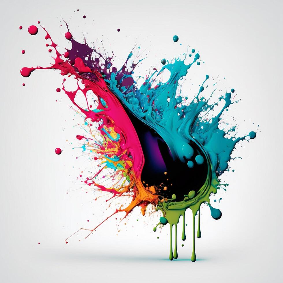 3D Color Paint Splash Texture background photo