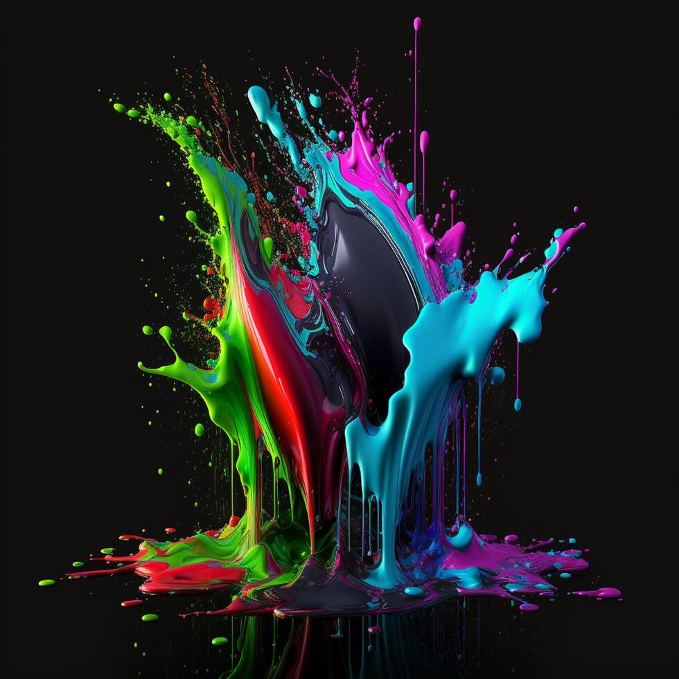 3D Color Paint Splash Texture background photo