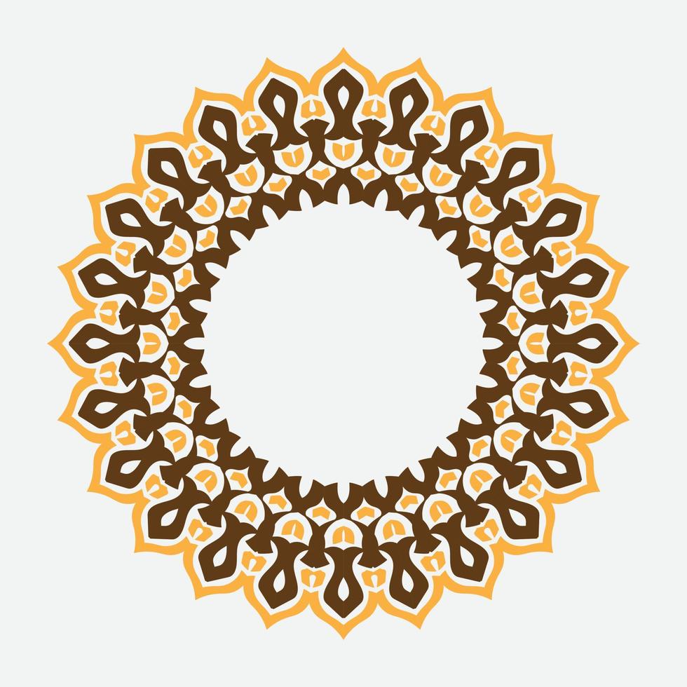 Decorative line art frame for design template. Elegant vector element Eastern style, place for text. Golden outline floral border. Lace illustration for invitations and greeting cards