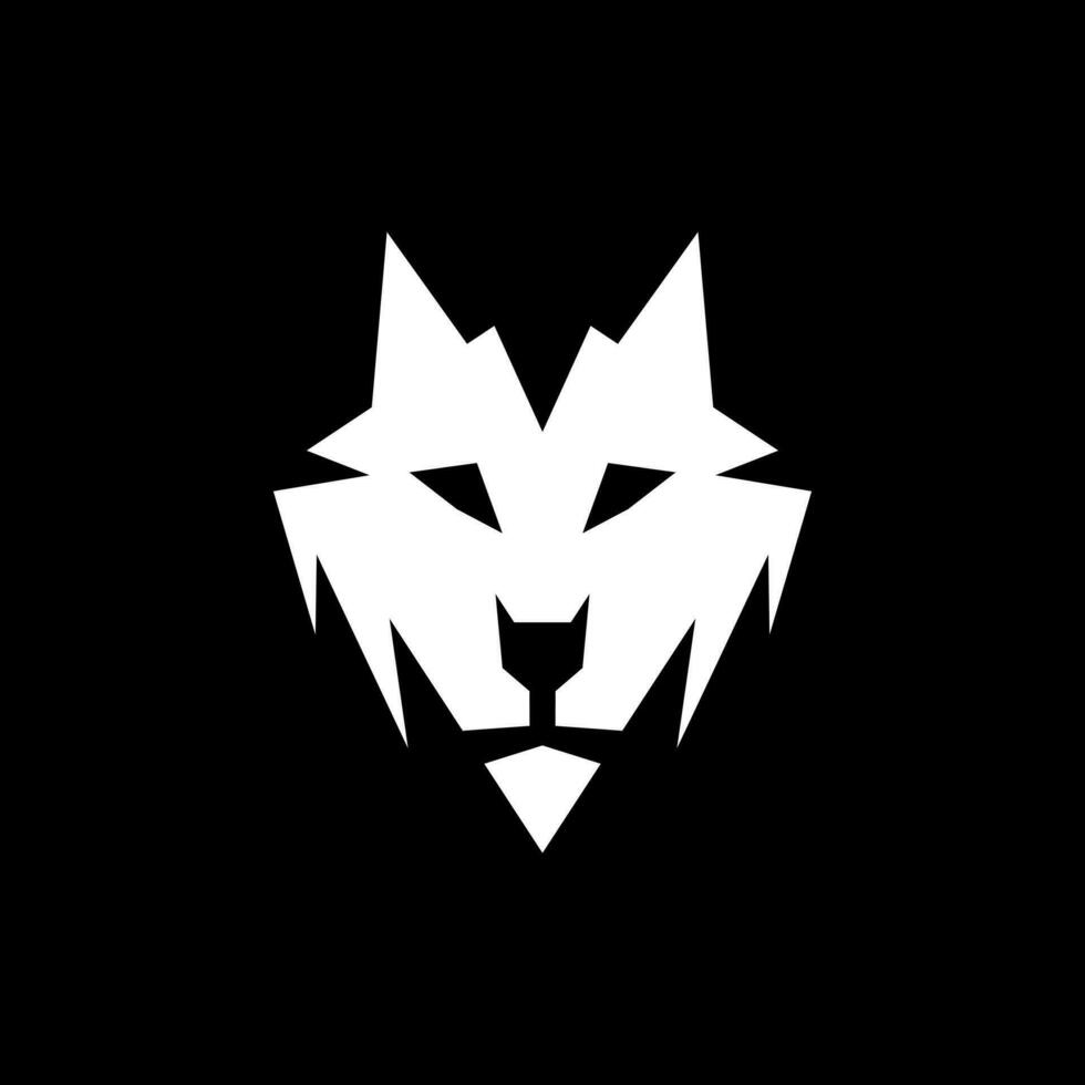 Wolf head beast geometric modern logo vector