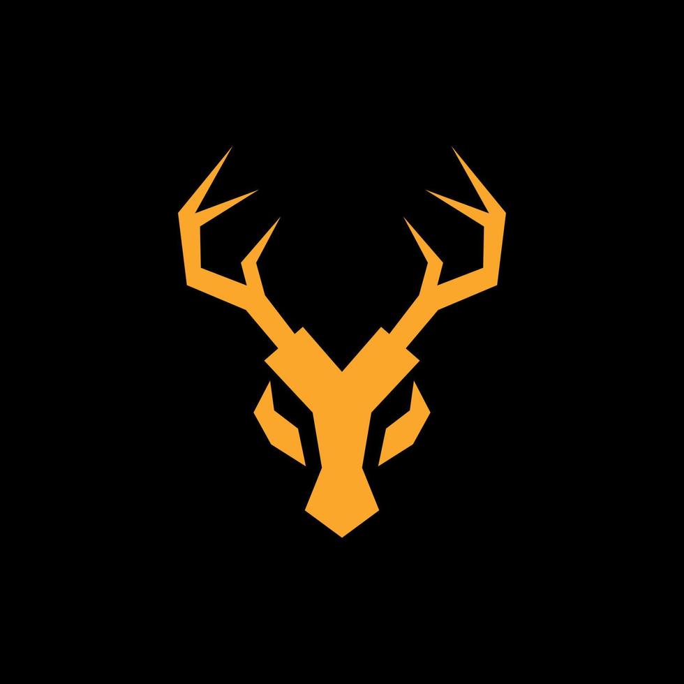 Antler head geometric creative logo vector