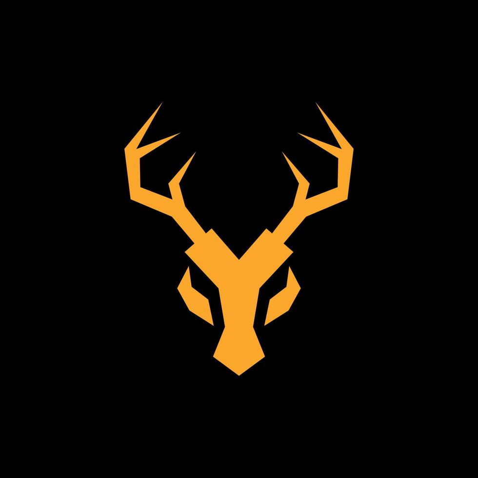 Antler head geometric creative logo vector