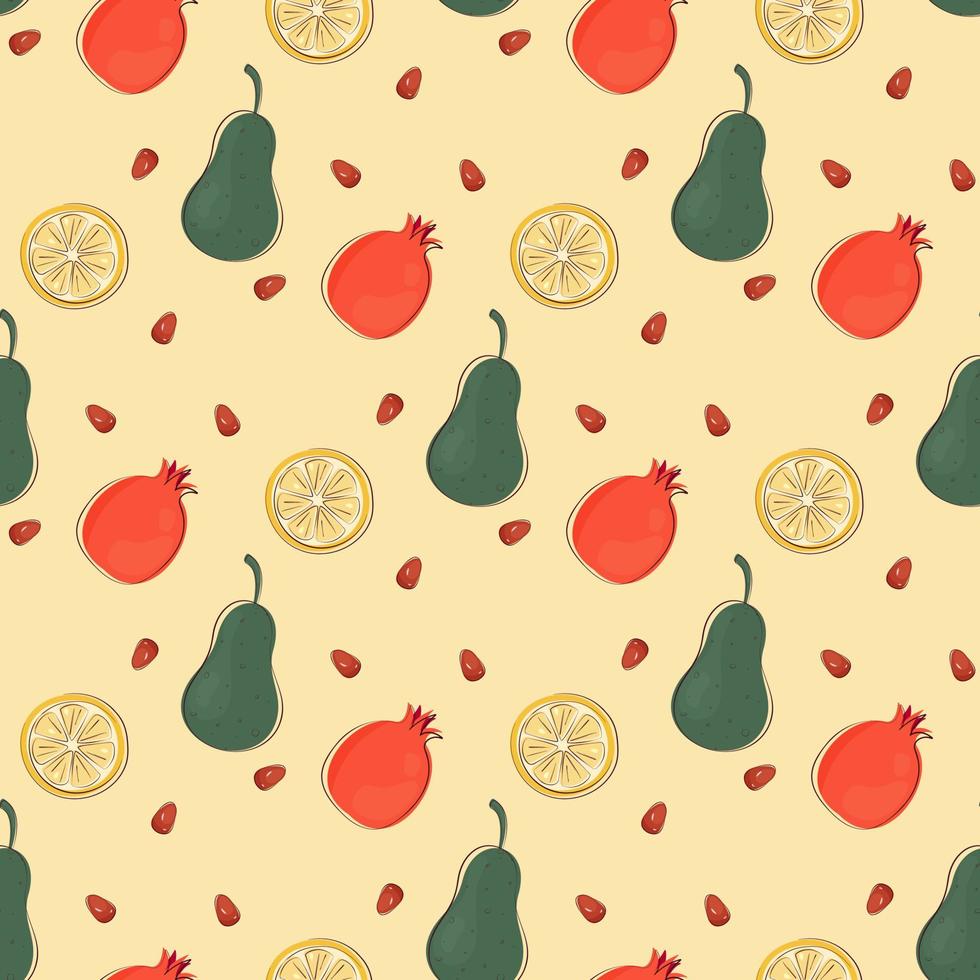 colorful seamless pattern with fruits vector
