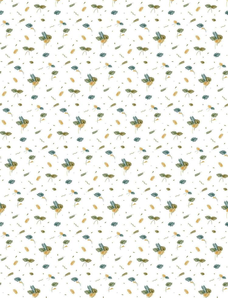 Tropical leaf print Seamless floral pattern Plant design on white background vector