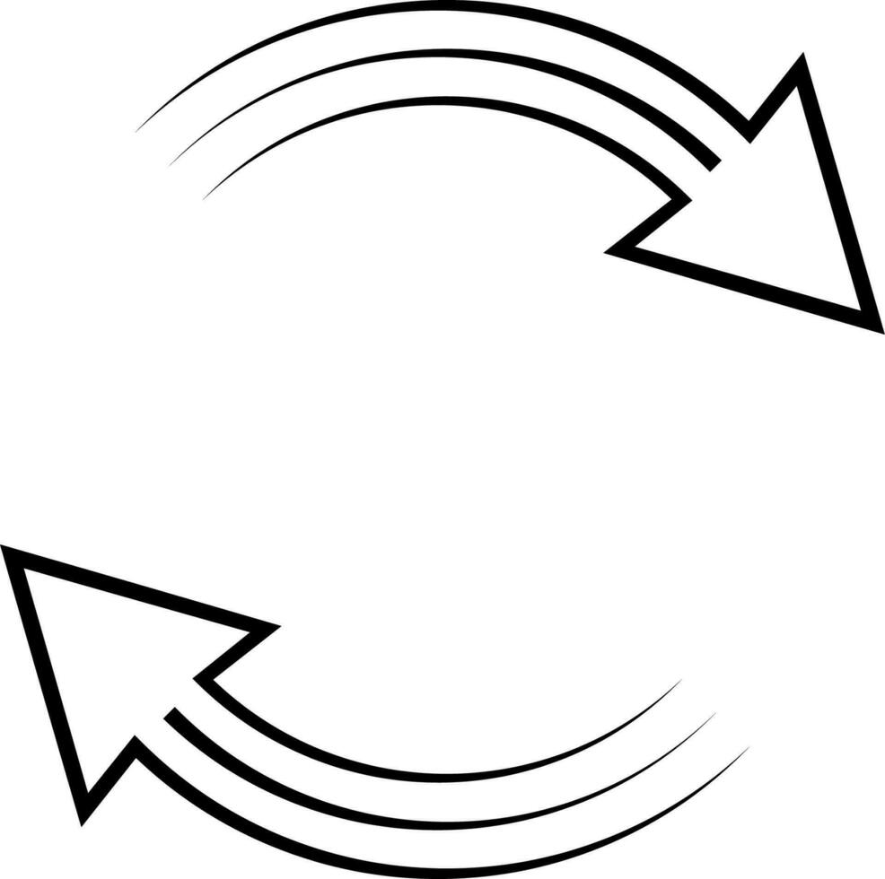 Currency exchange icon clockwise rotation circular arrows rotation update circulation vector