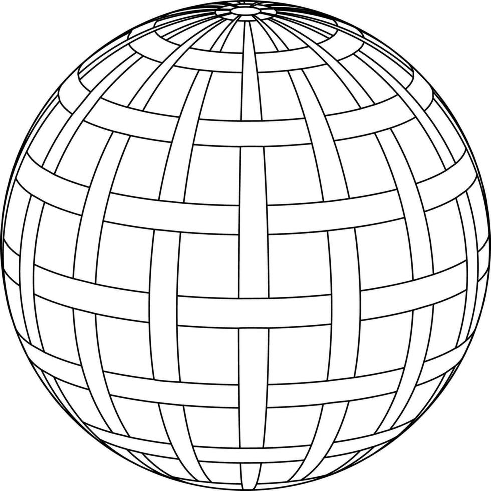 globo esfera planeta tierra con entrelazados vector