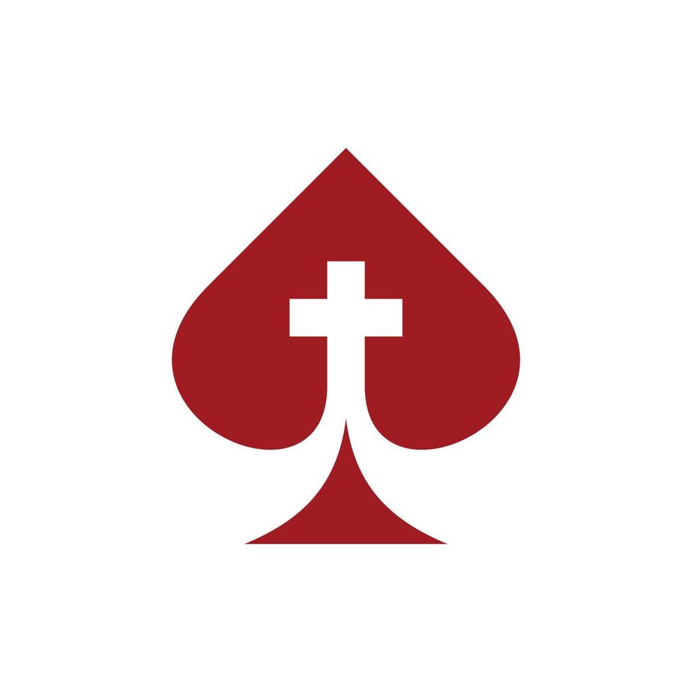 Ace of spade cross church modern logo vector