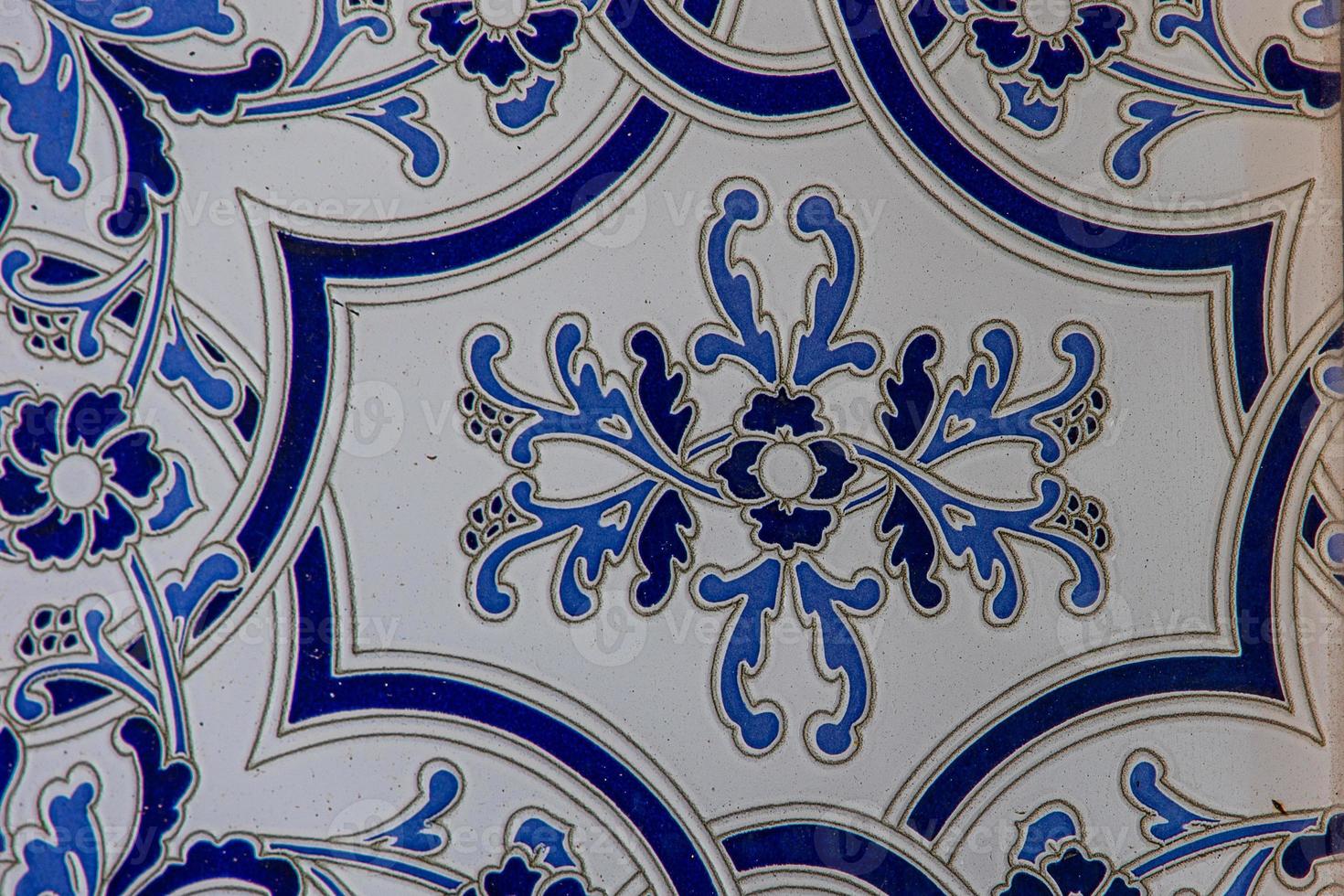 azul y blanco terracota vidriar losas en España tradicional decoración antecedentes foto