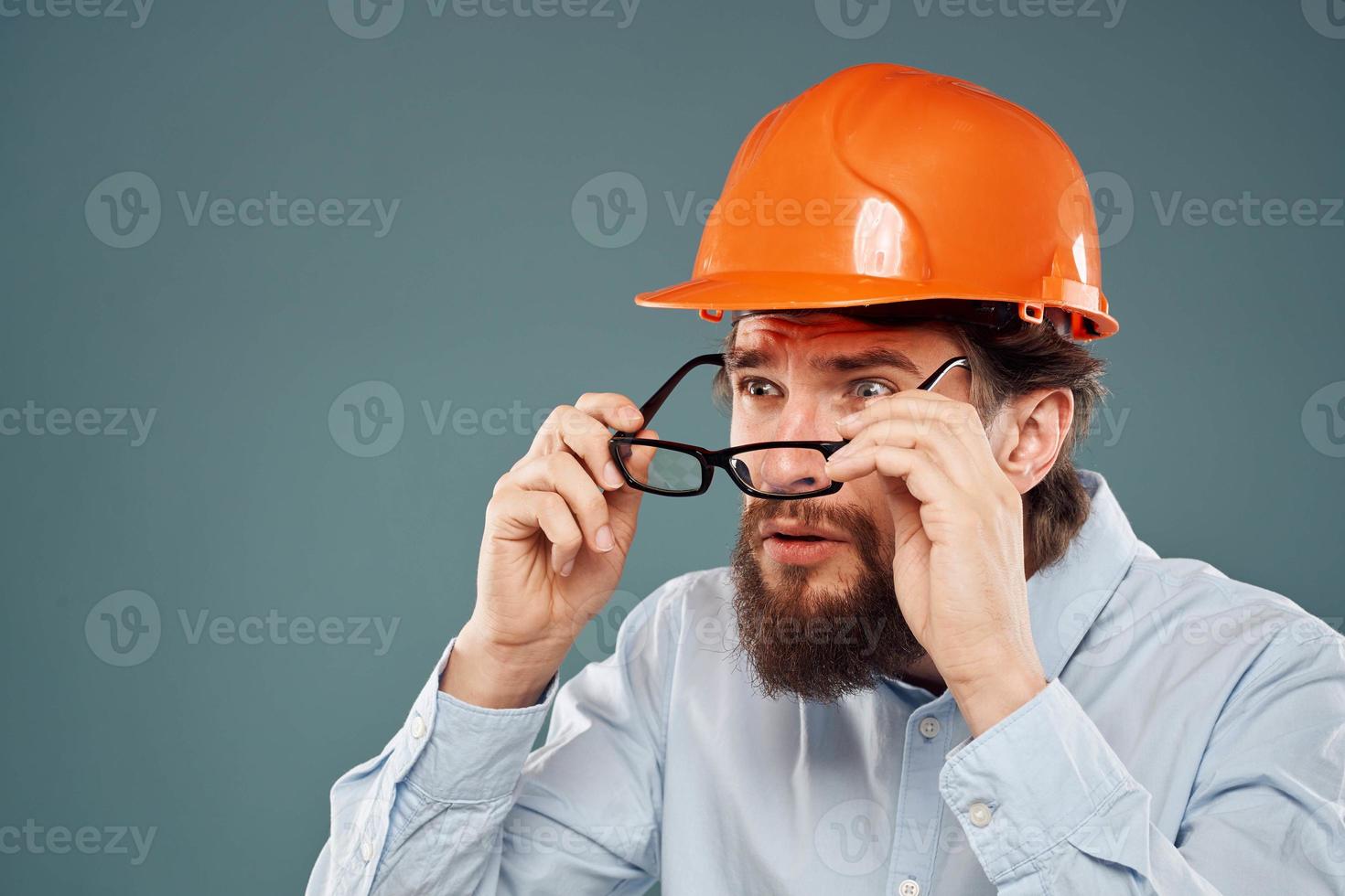 Emotional workers orange paint safety work industry photo