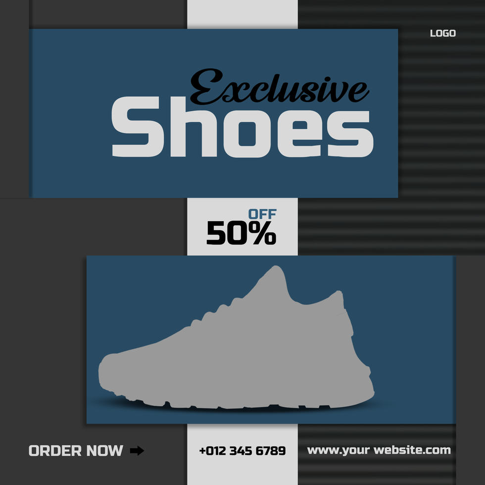 Social media banner post template. Design for fashion Running shoes. Editable promotional web banner for social media psd
