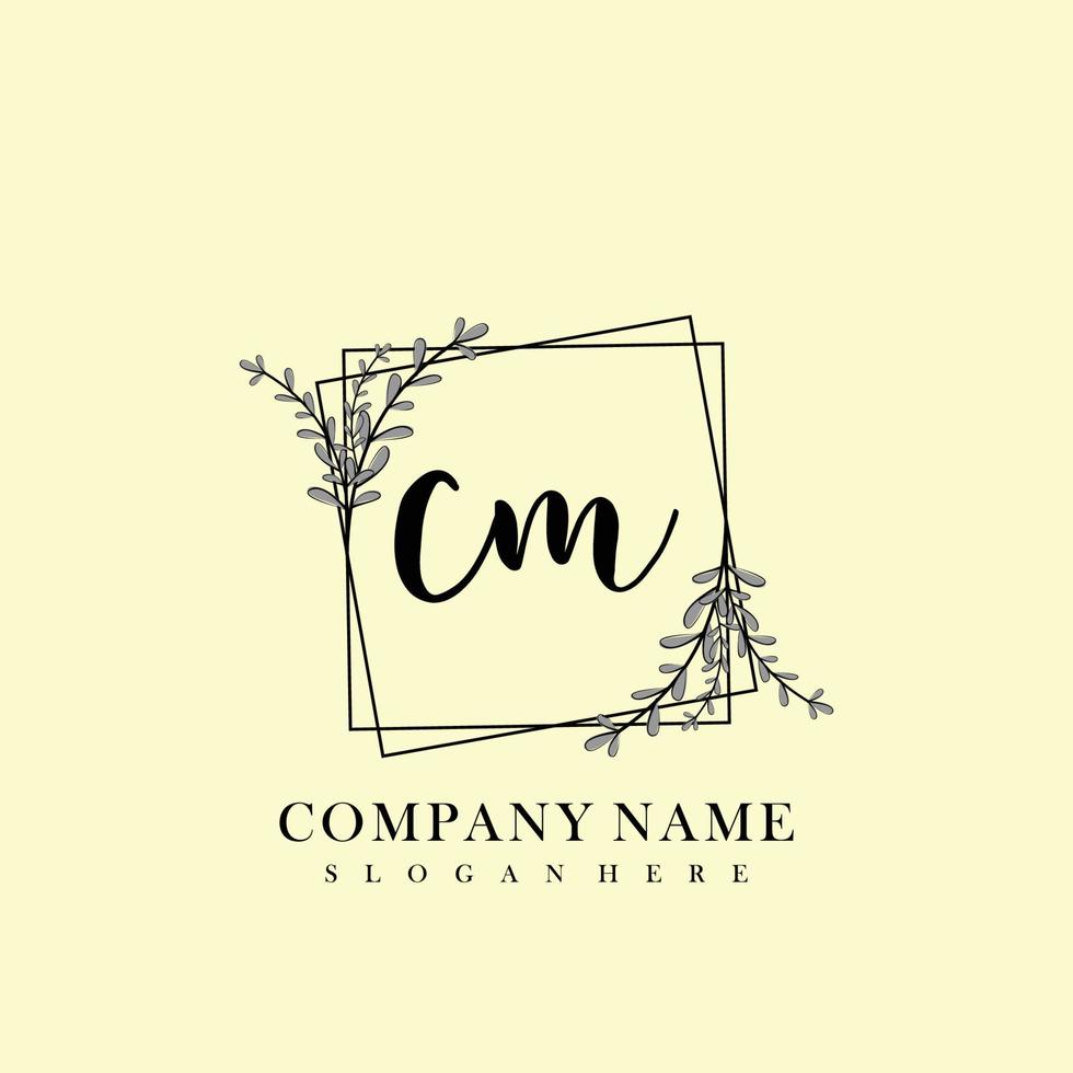 CM Initial beauty floral logo template vector