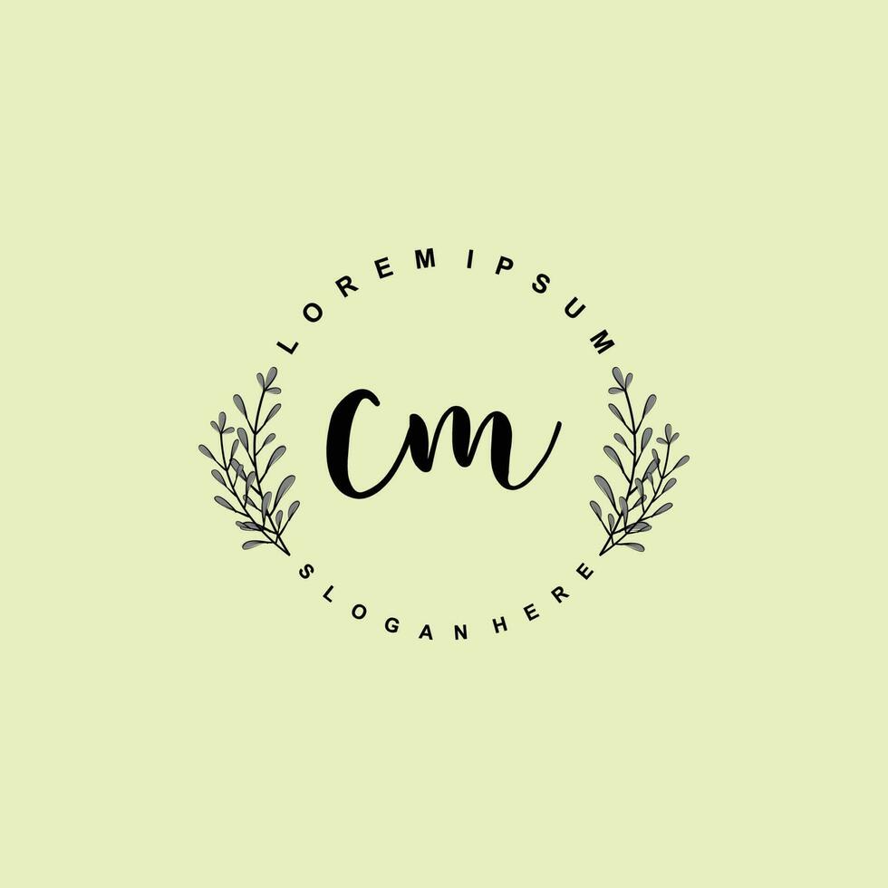 CM Initial beauty floral logo template vector