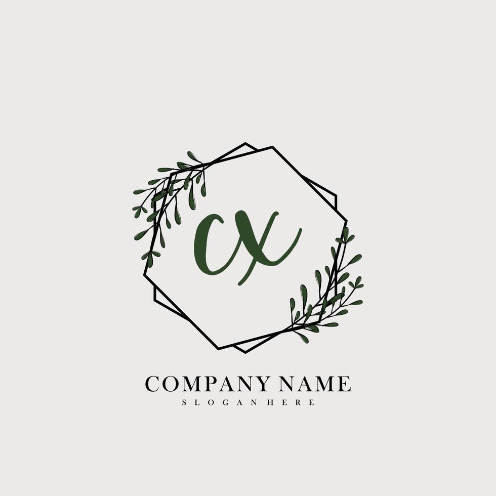 CX Initial beauty floral logo template vector