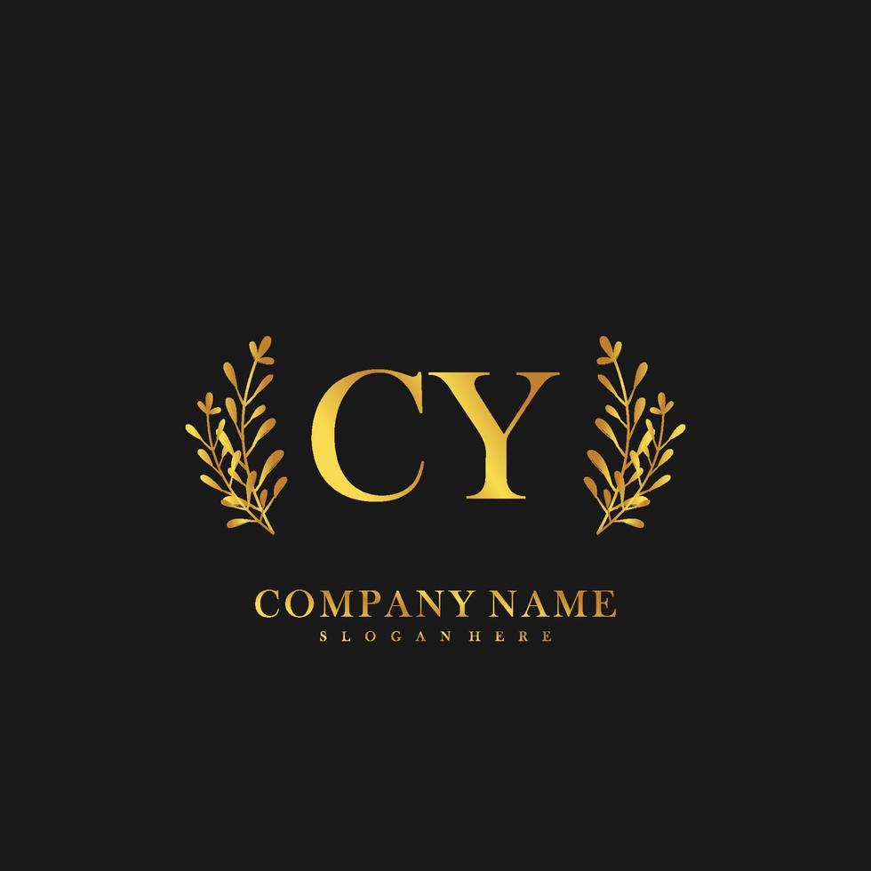 CY Initial beauty floral logo template vector