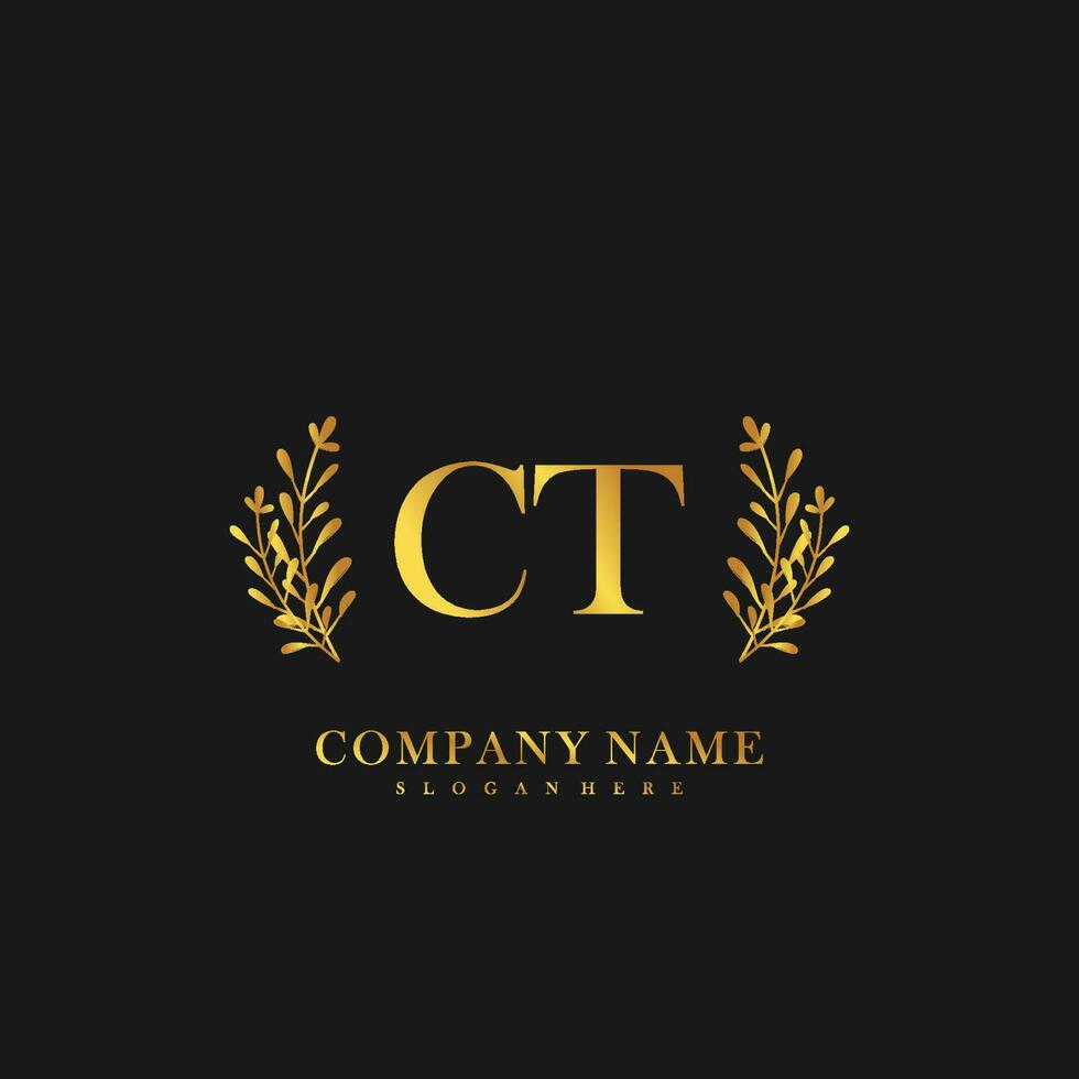 C Initial beauty floral logo template vector