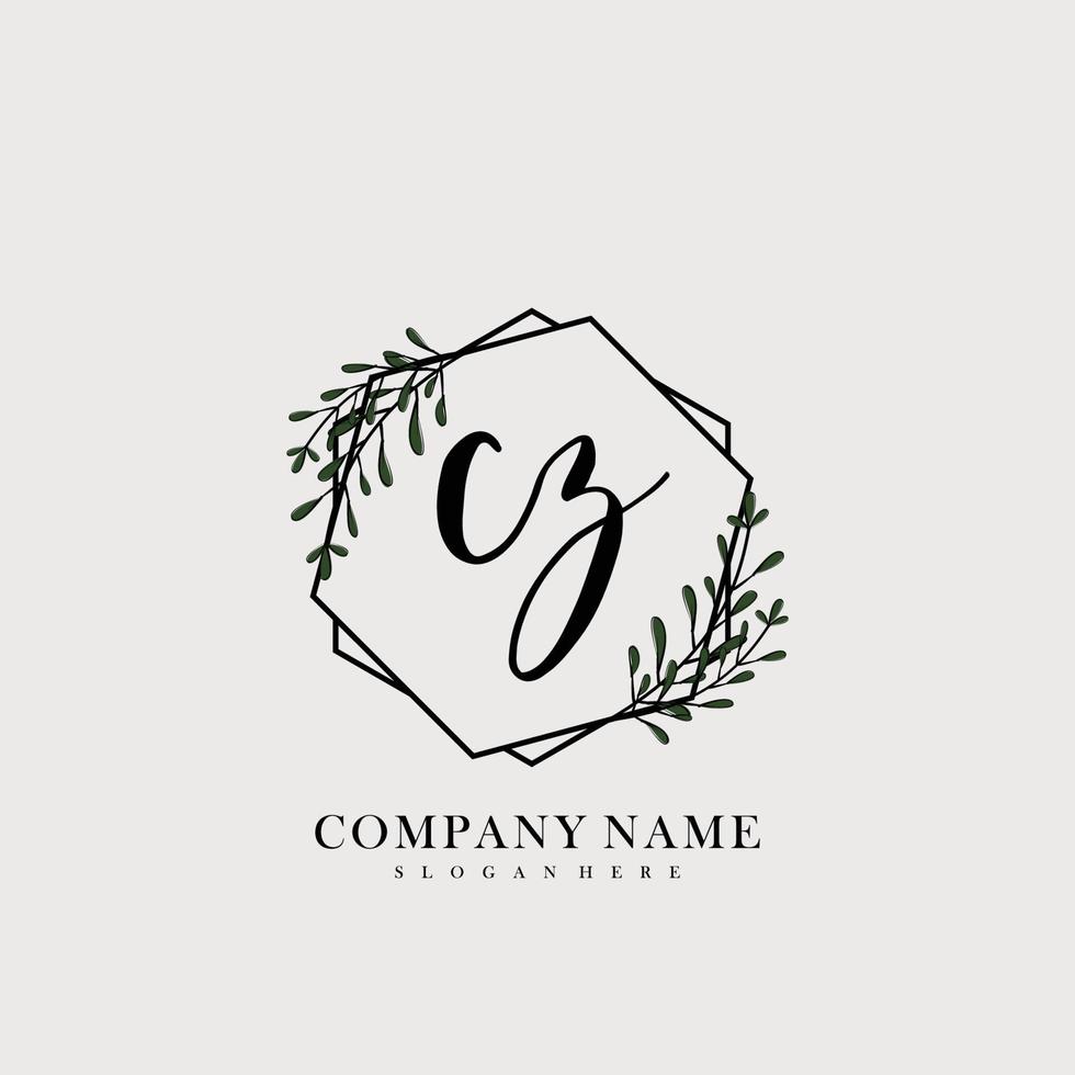 CZ Initial beauty floral logo template vector