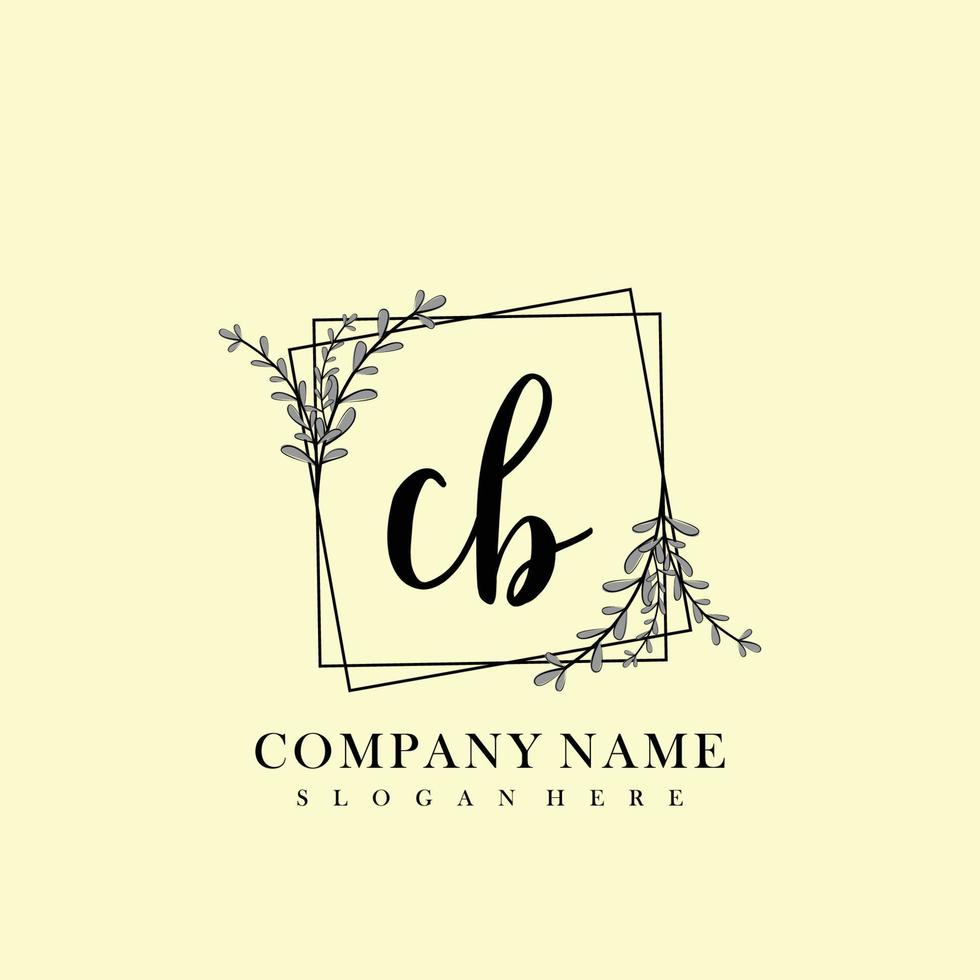 CB Initial beauty floral logo template vector