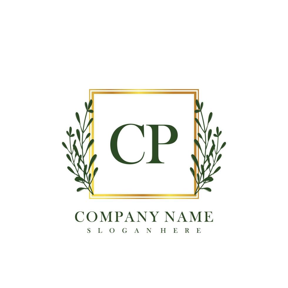 CP Initial beauty floral logo template vector