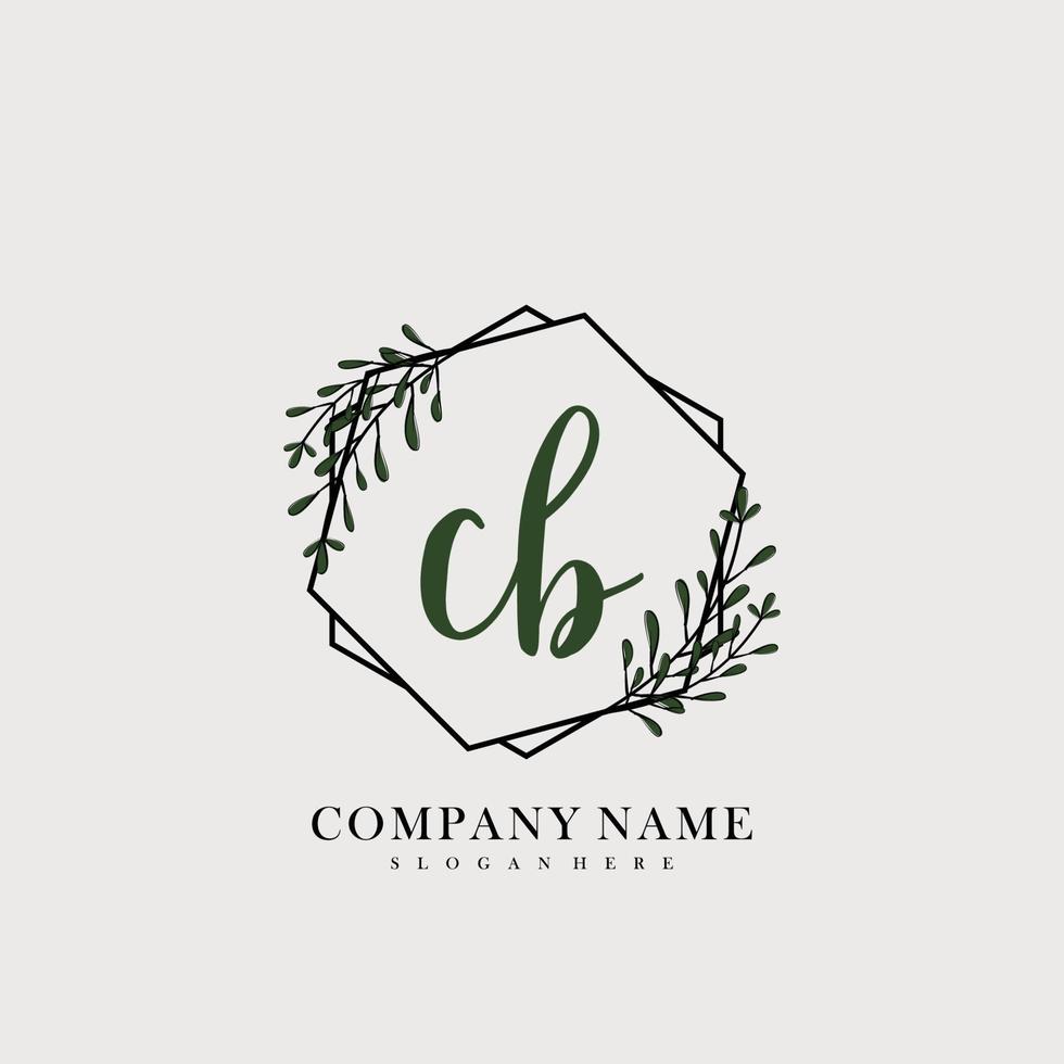 CB Initial beauty floral logo template vector