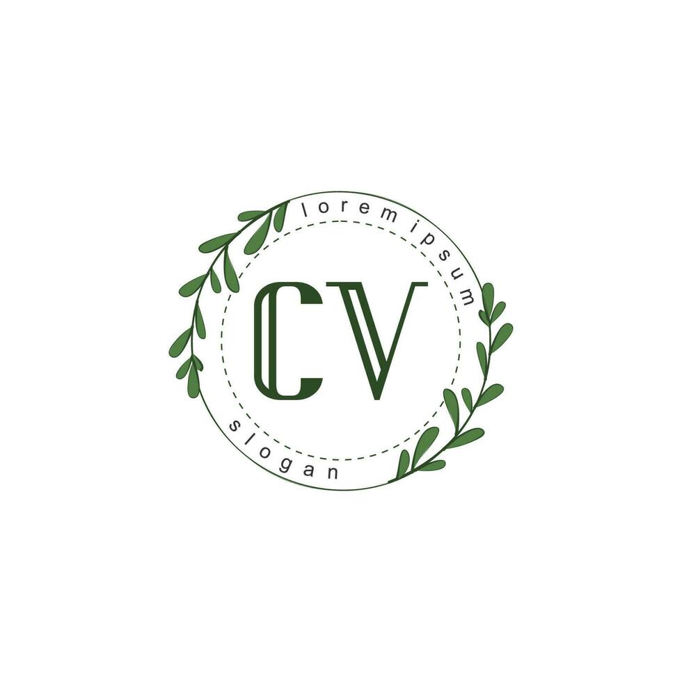 CV Initial beauty floral logo template vector
