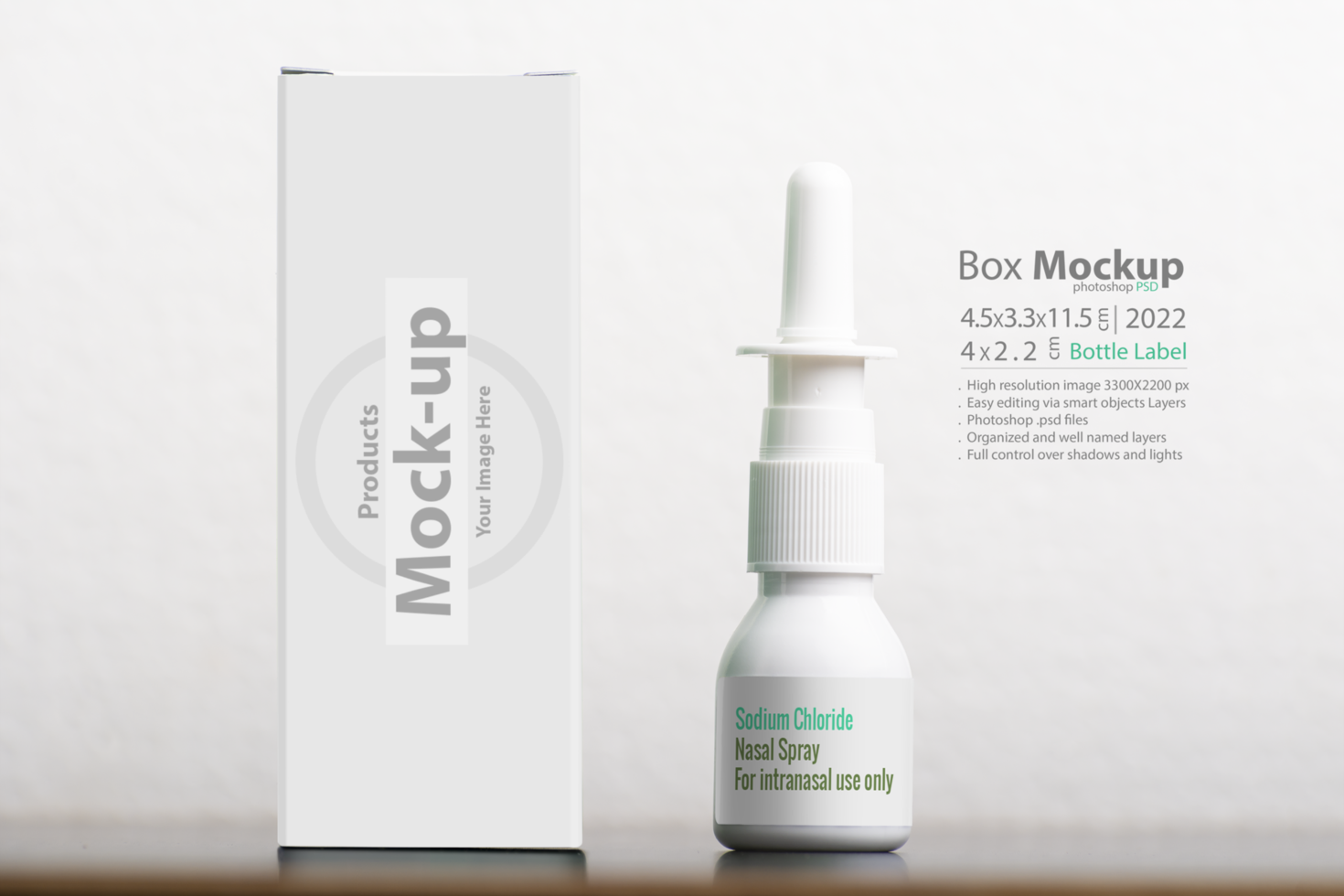 Nasal spray with empty box psd