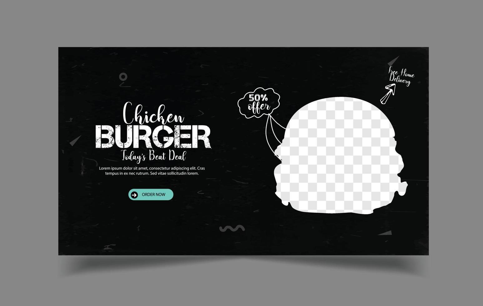 burger website banner poster design template vector