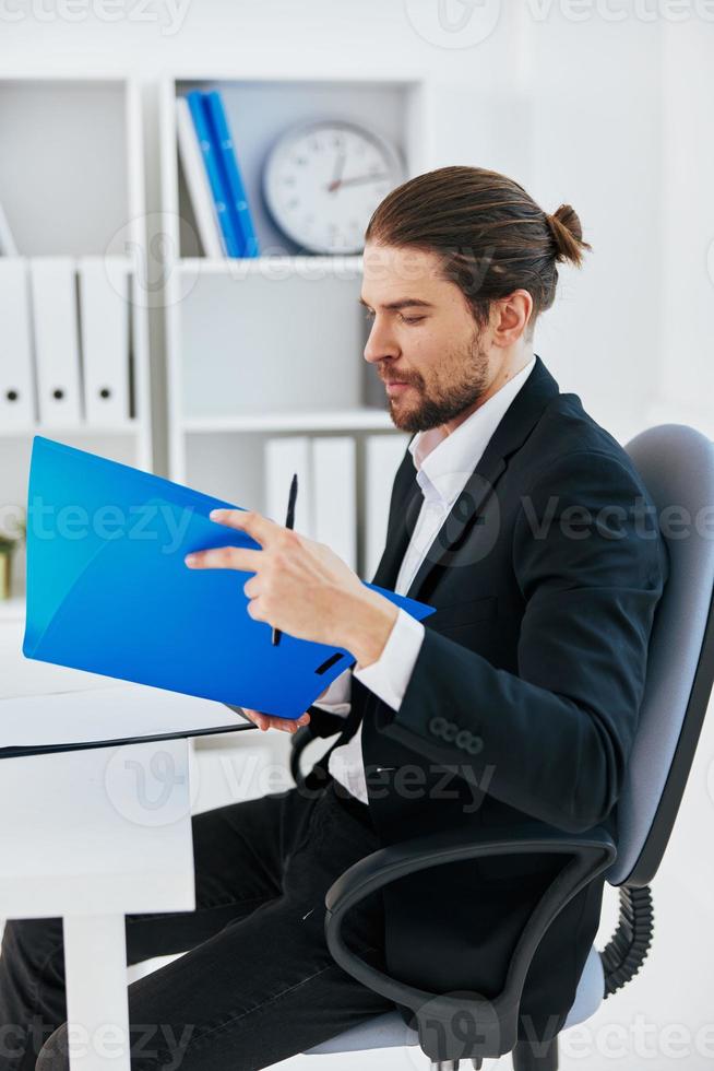 office worker workflow in the office documents emotions Lifestyle photo
