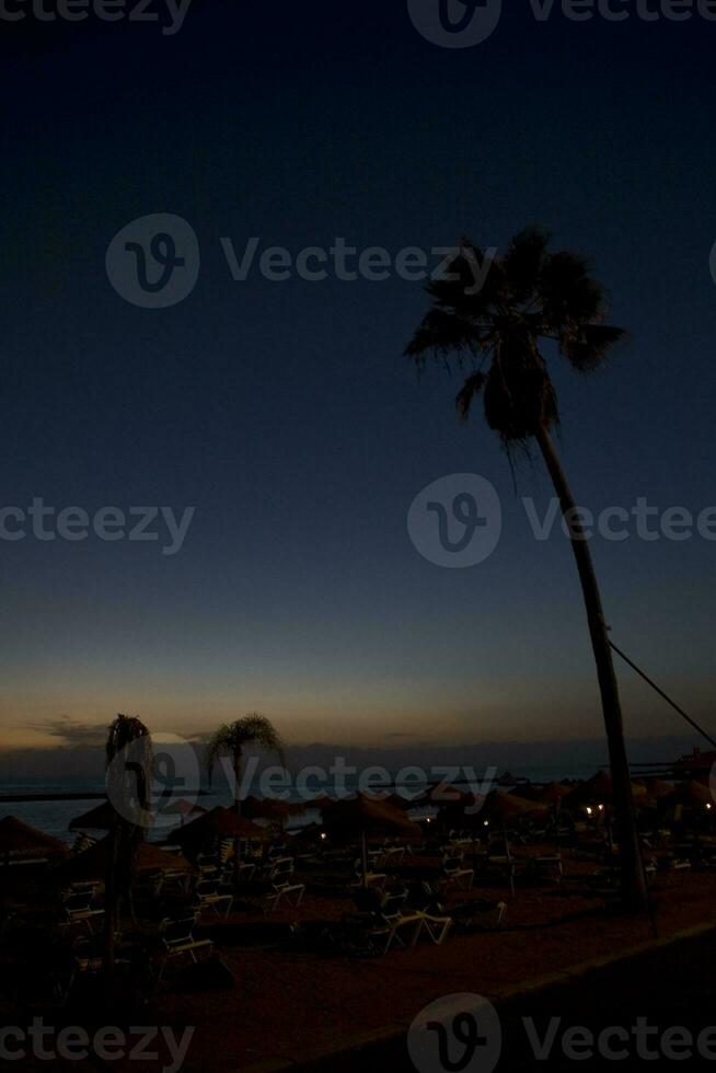 calm night landscape of the spanish island of tenerife photo